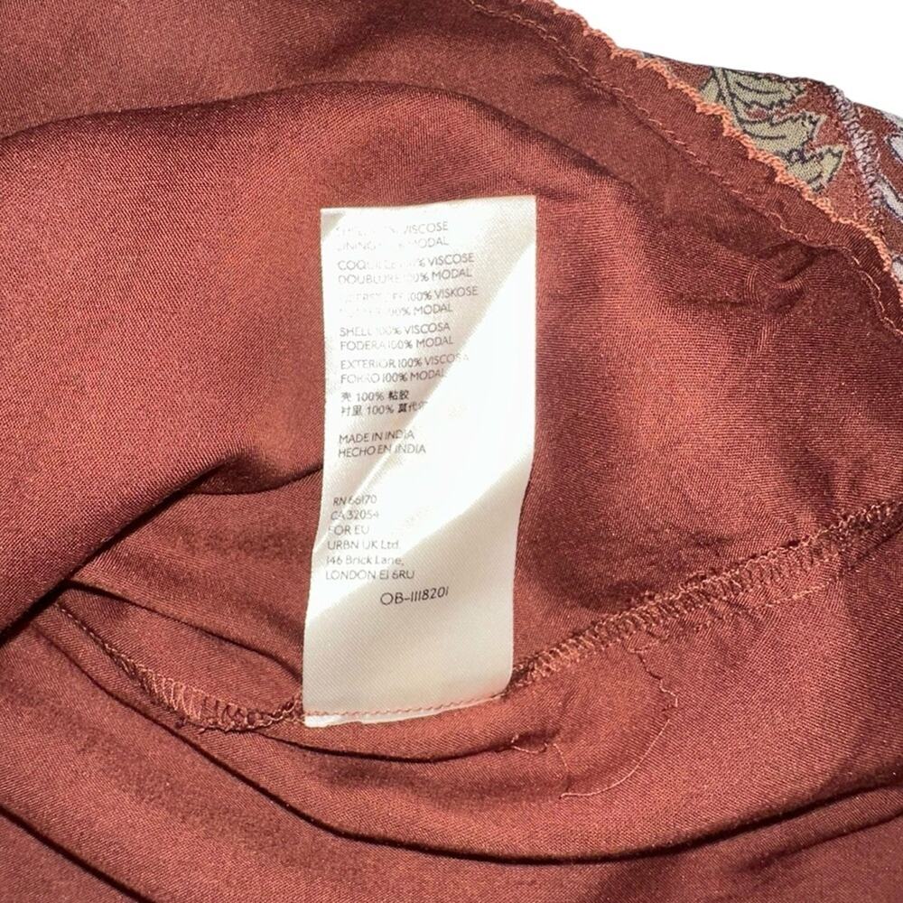 Anthropologie Luca Faux Wrap Printed Mini Skirt SMALL in Brown Motif - Picture 5 of 7